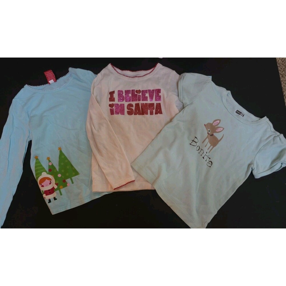 Girls size 4T 5T Christmas shirts ~ Lot of 3 Pieces ~